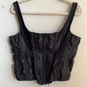 Black zip up corset top